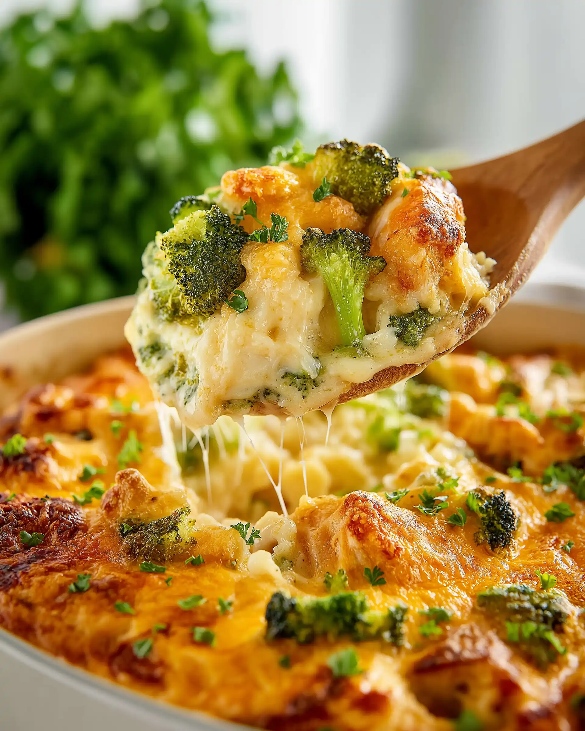 Chicken & Broccoli Cheddar Cauliflower Rice Bake