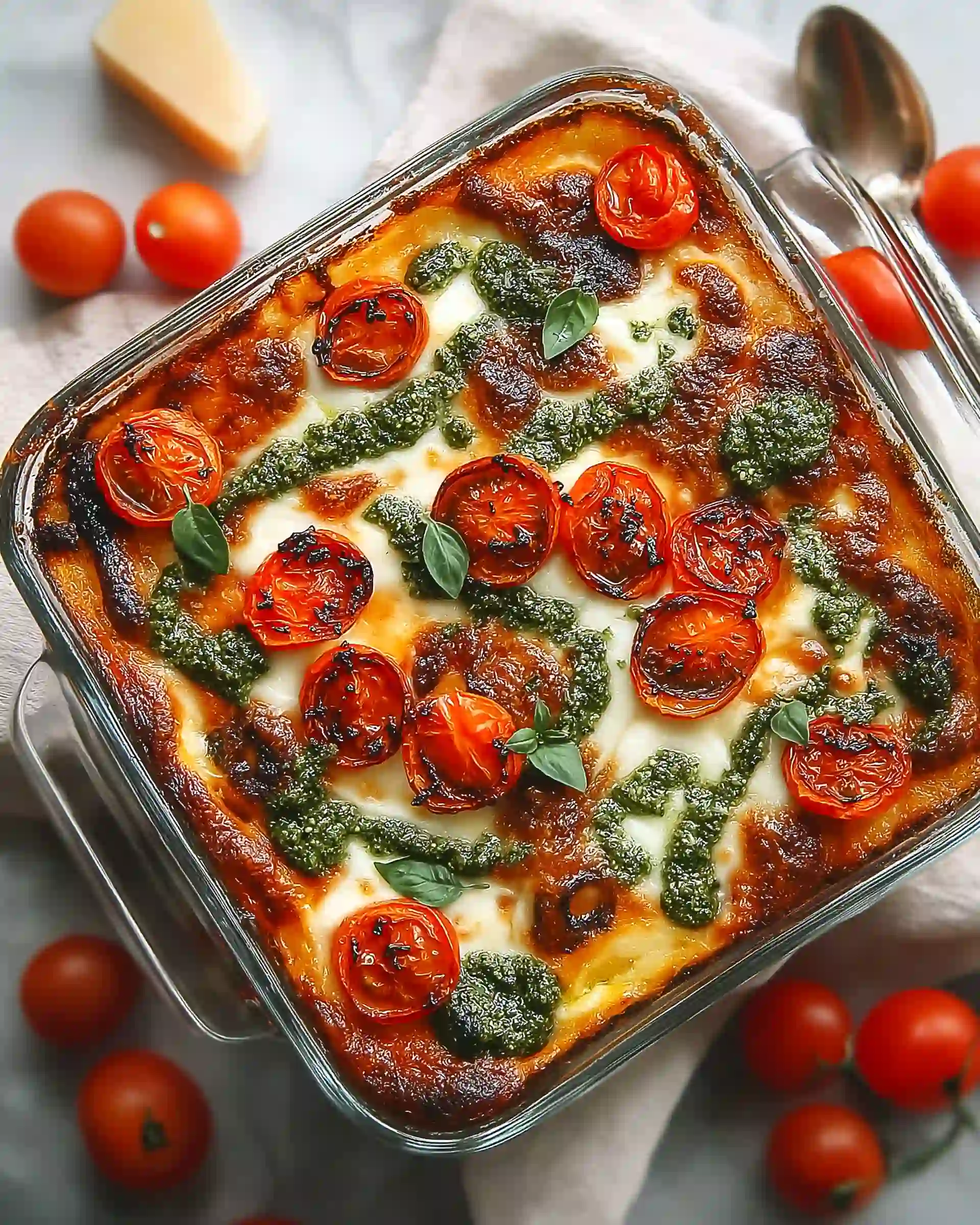 Chicken Caprese Cauliflower Rice Casserole