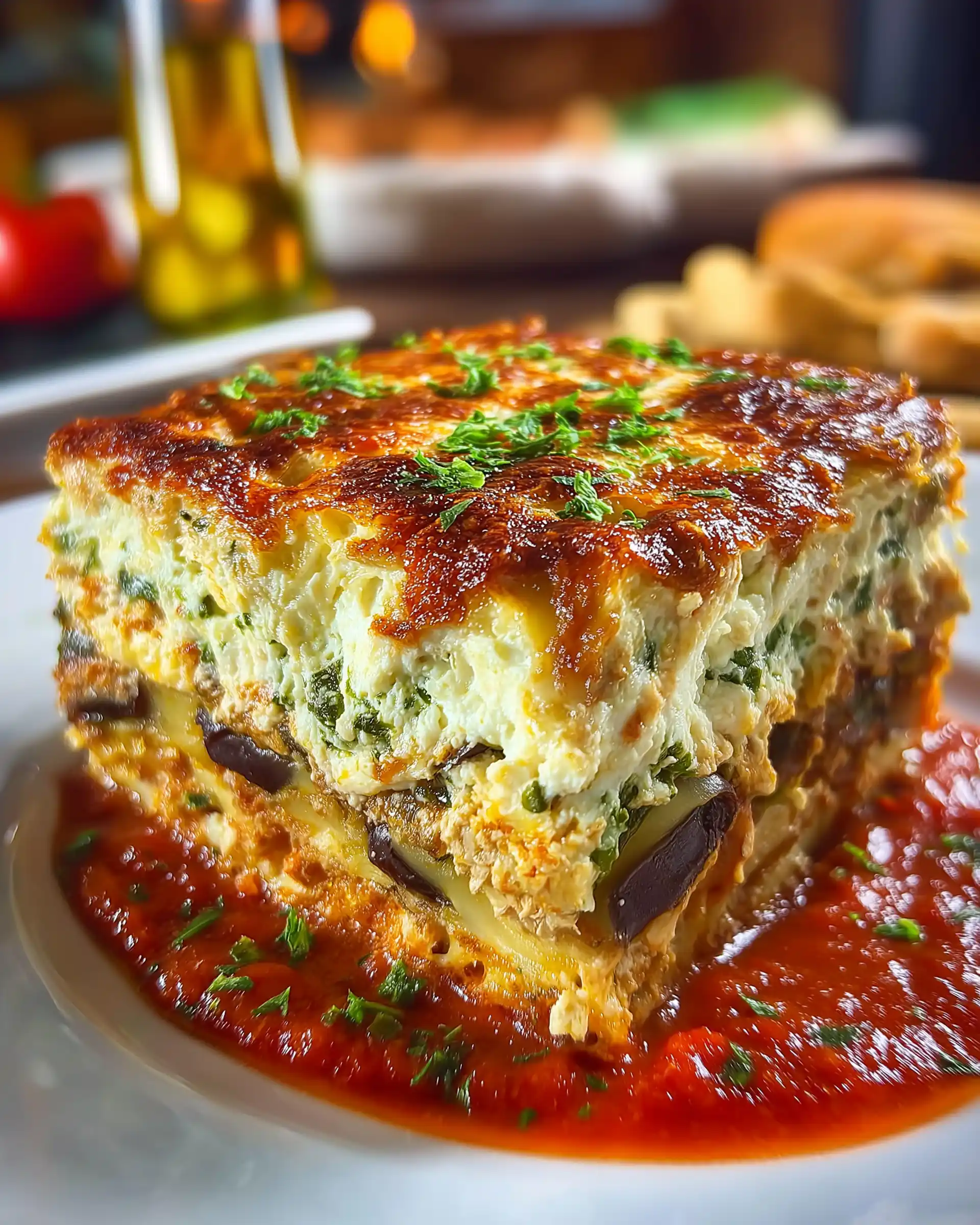 Chicken & Eggplant Lasagna Bake (No Pasta)