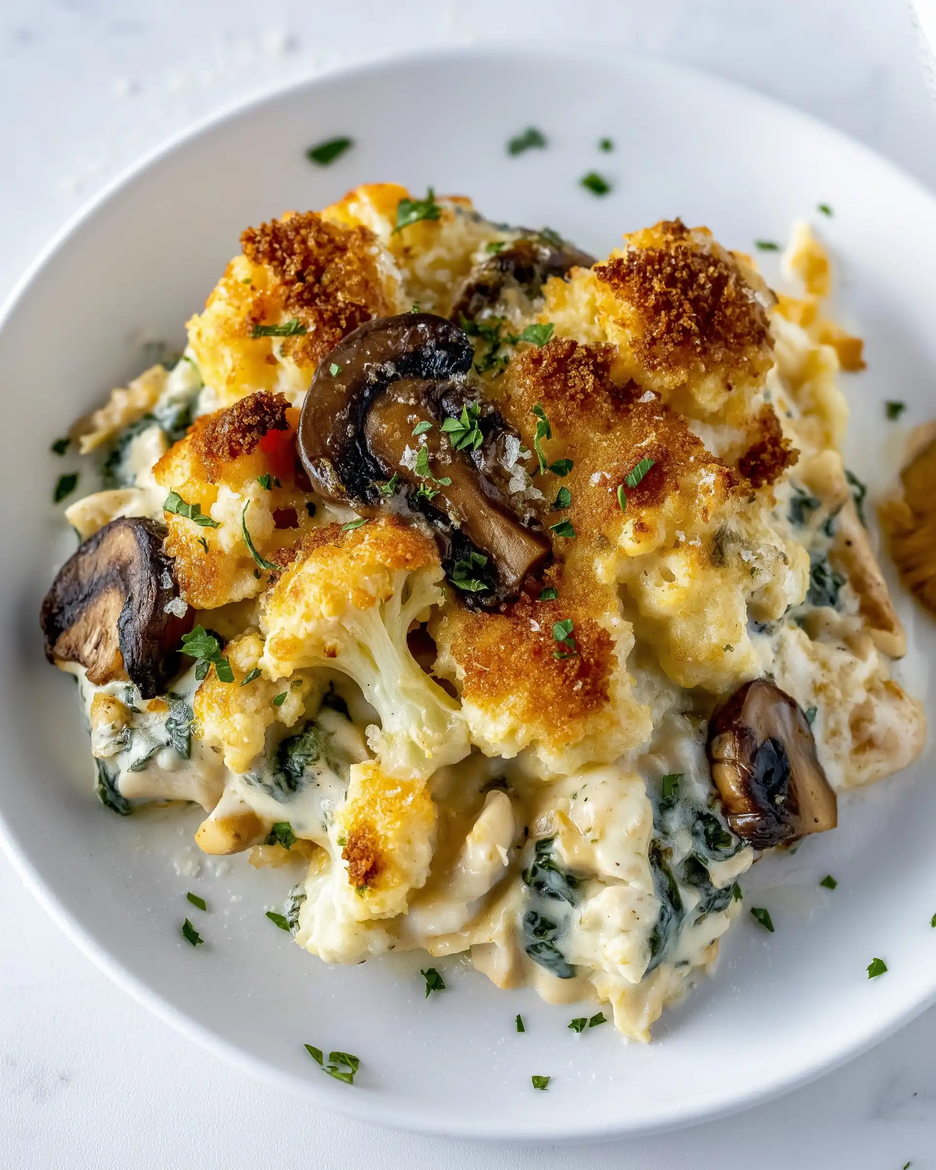 Chicken & Mushroom Cauliflower Bake