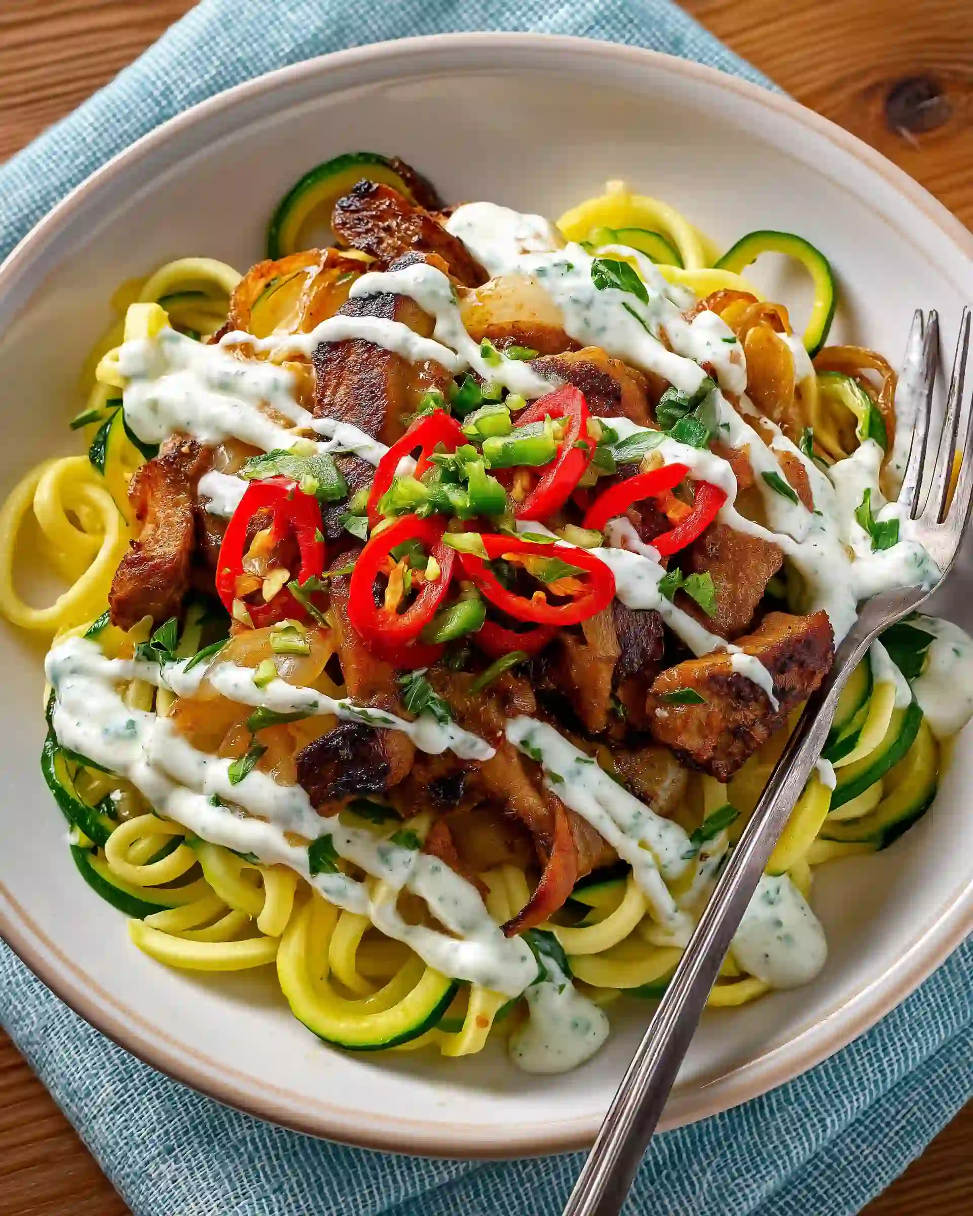 Chicken Philly Cheesesteak Zoodle Bake