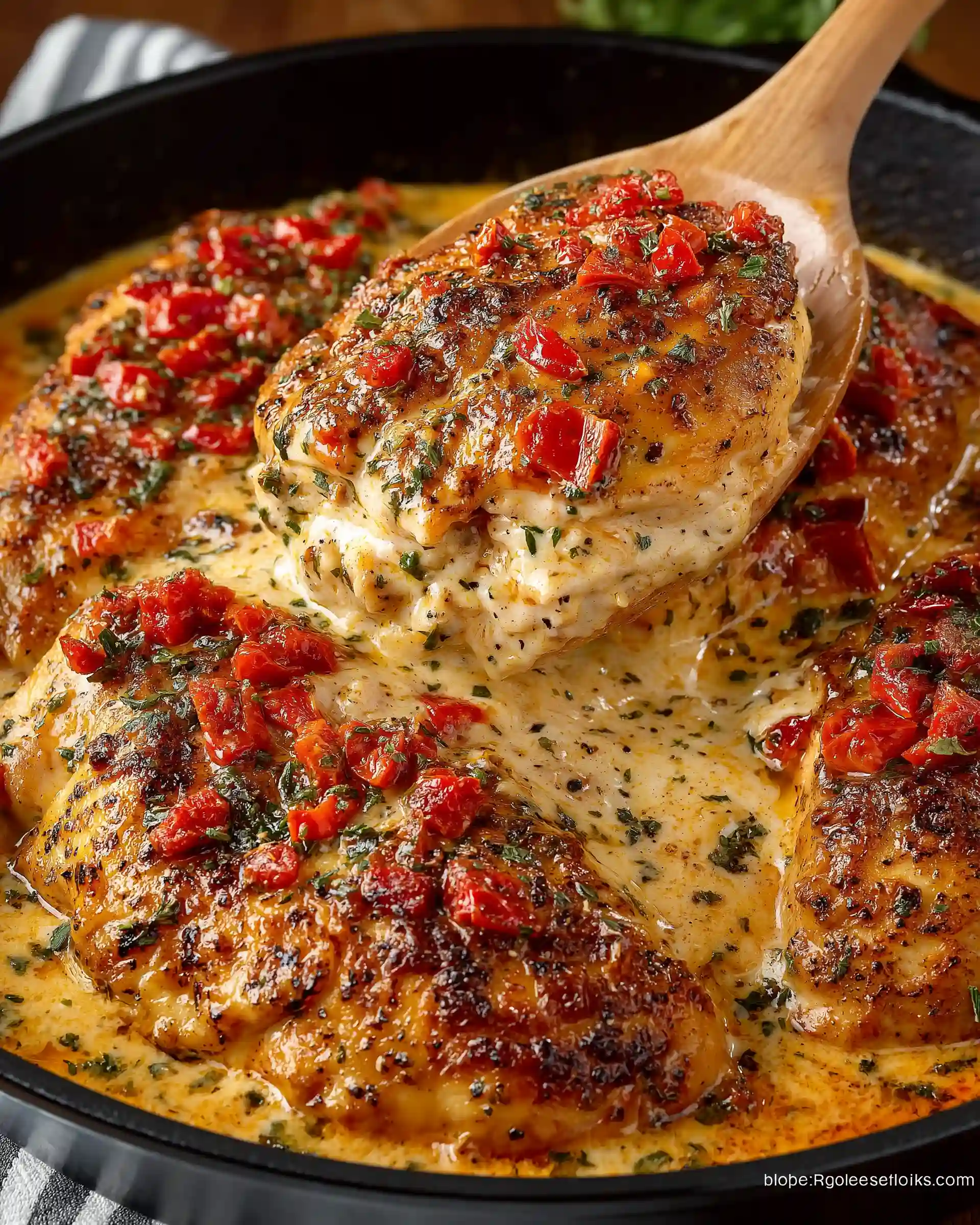 Chicken & Roasted Red Pepper Zoodle Casserole