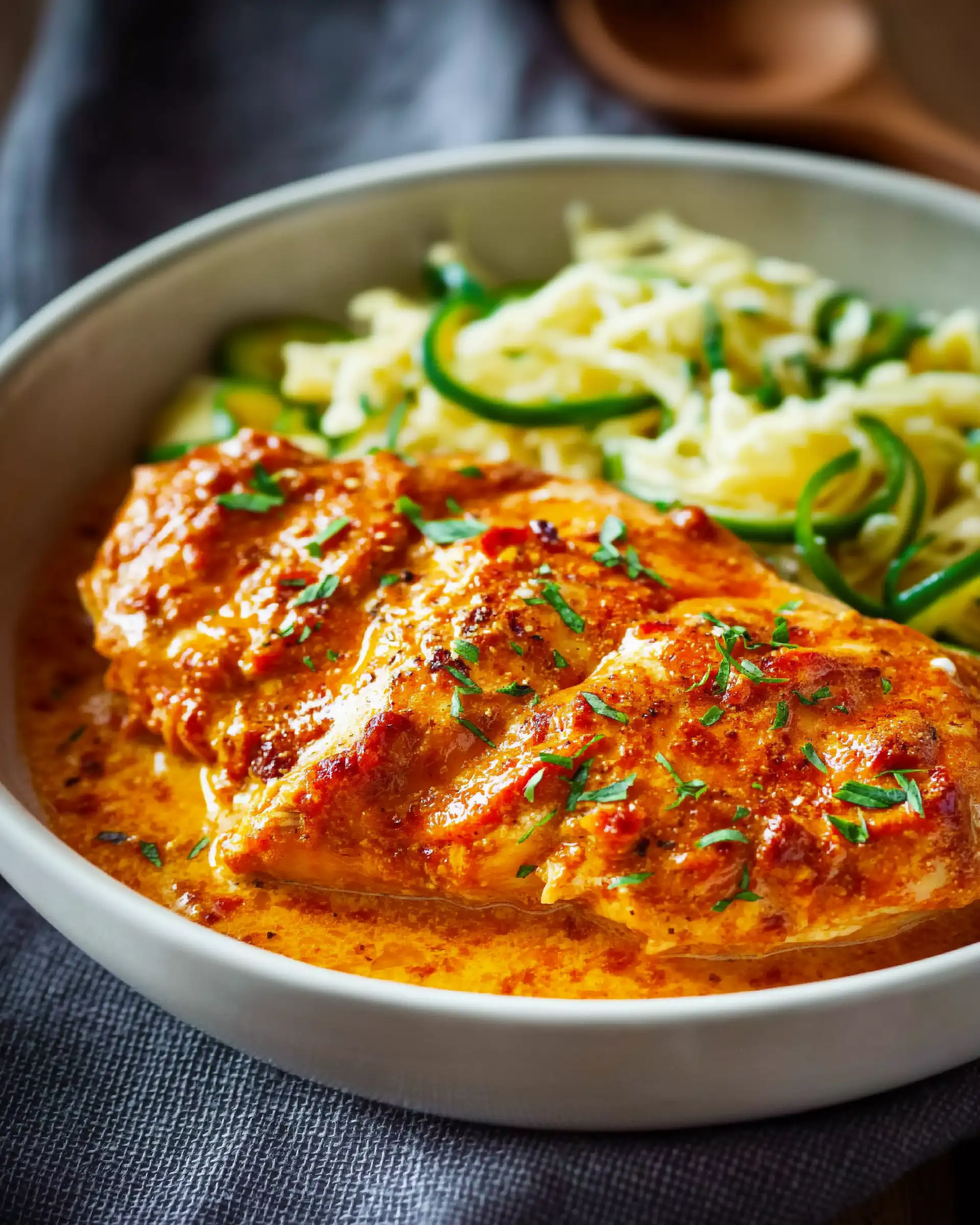 Chicken & Sun-Dried Tomato Zucchini Bake