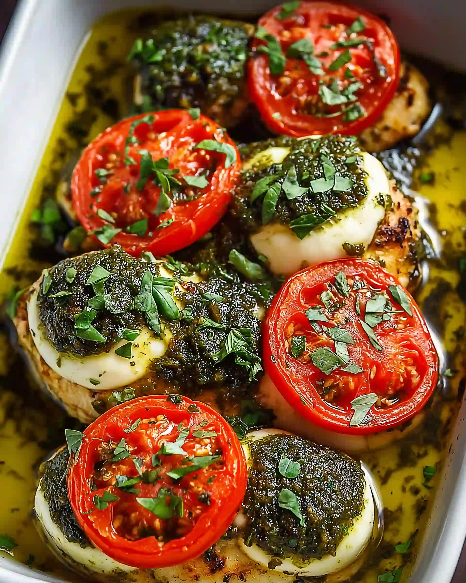 Chicken & Tomato Basil Mozzarella Bake