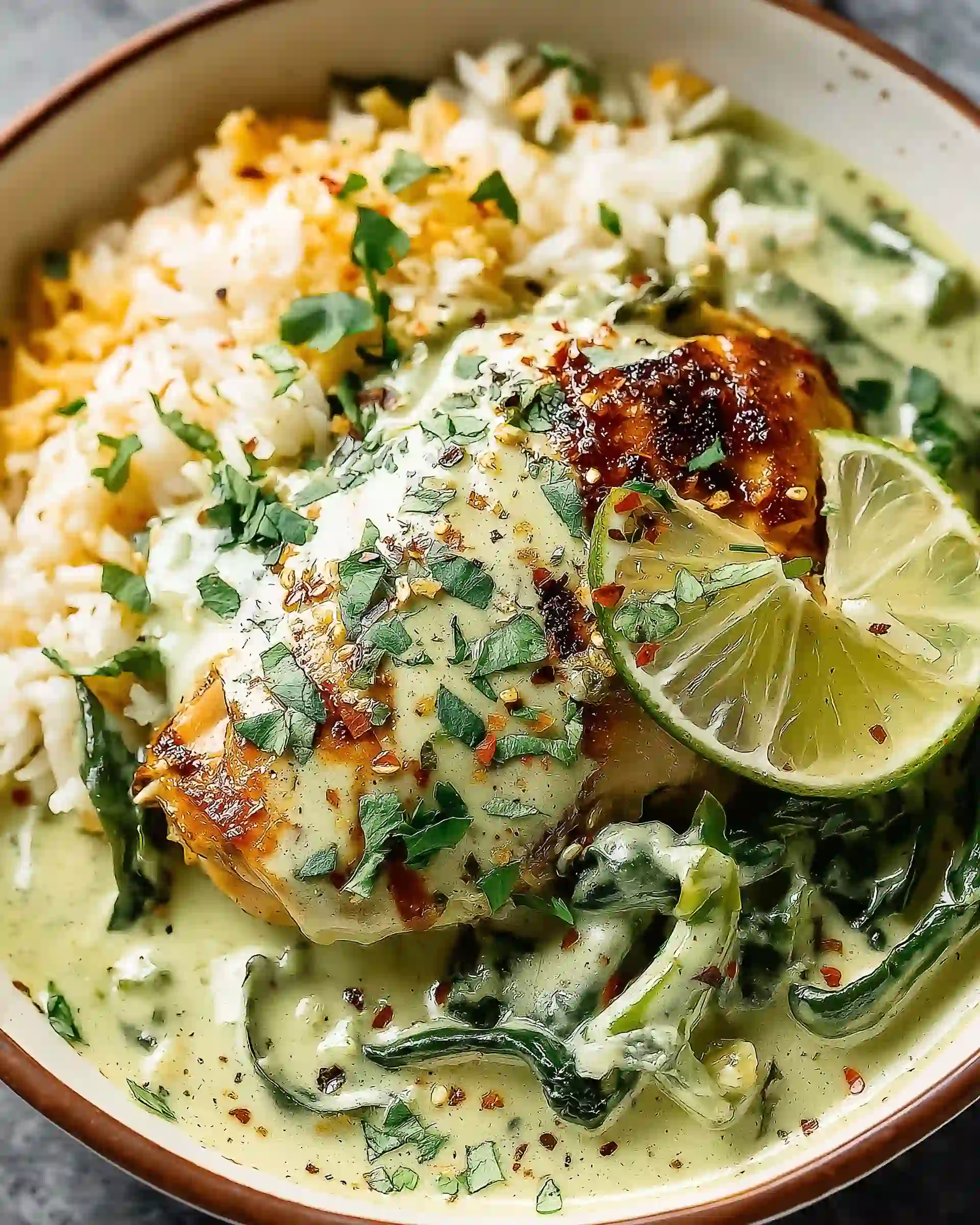 Creamy Chicken & Spinach Creamy Poblano Bake