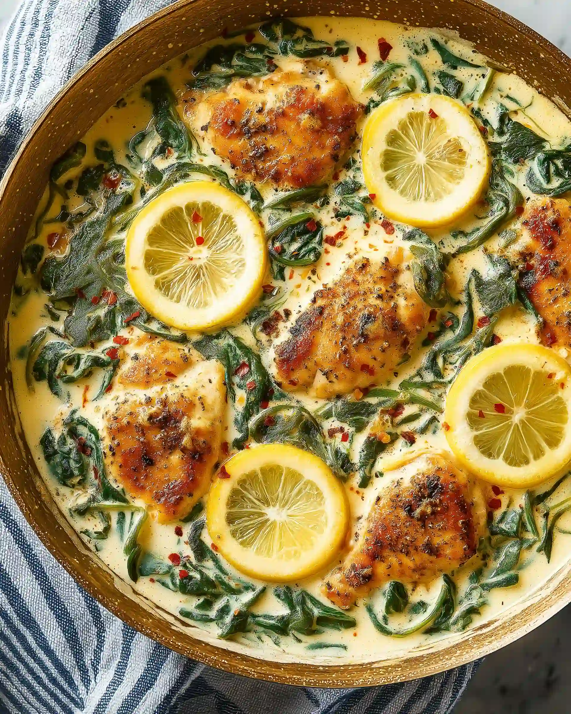 Creamy Lemon Chicken & Spinach Casserole