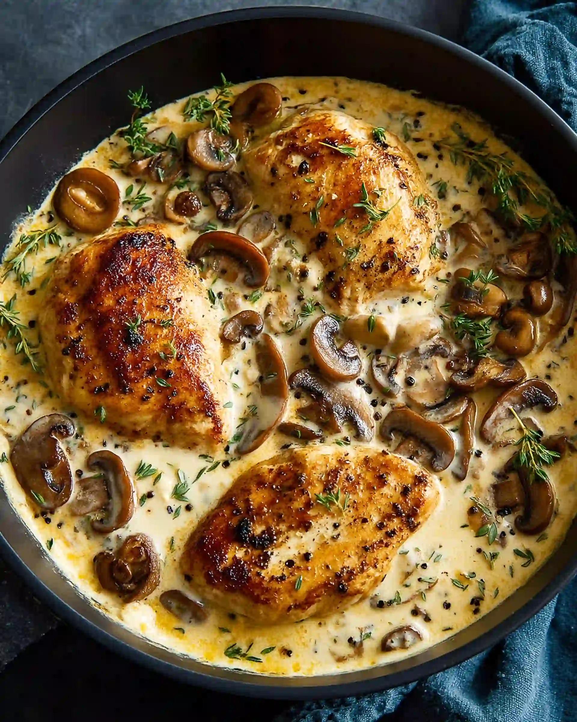 Low Carb & Keto Creamy Mushroom Chicken Bake (No Pasta)