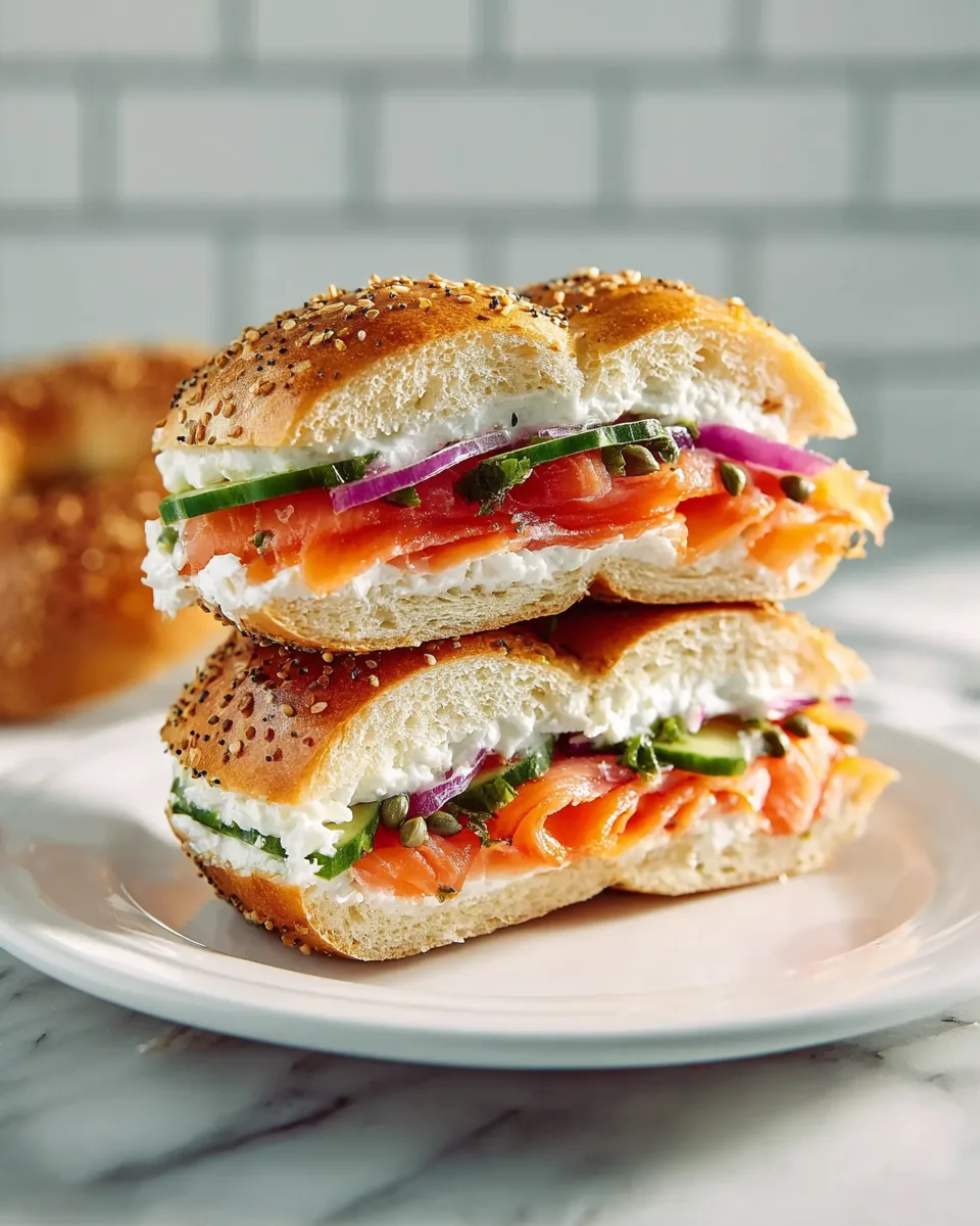 Smoked Salmon Bagel Sandwich