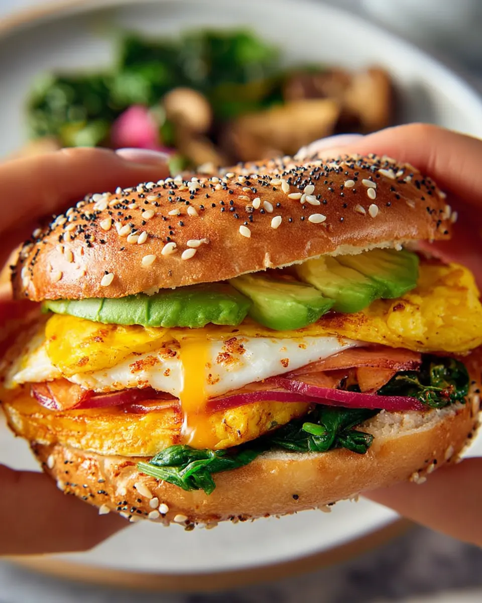 Vegetarian Breakfast Bagel