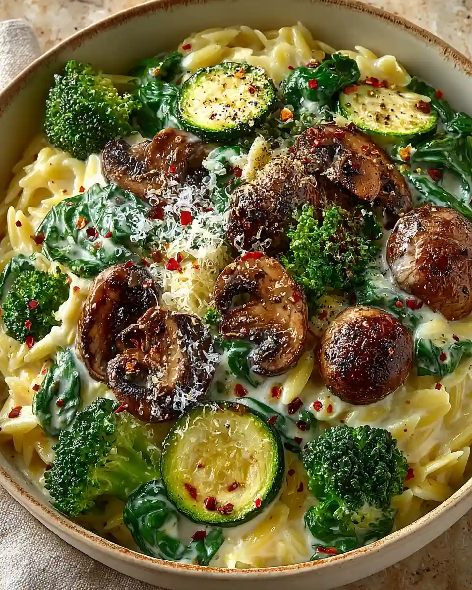 Creamy Veggie Orzo Meal Prep