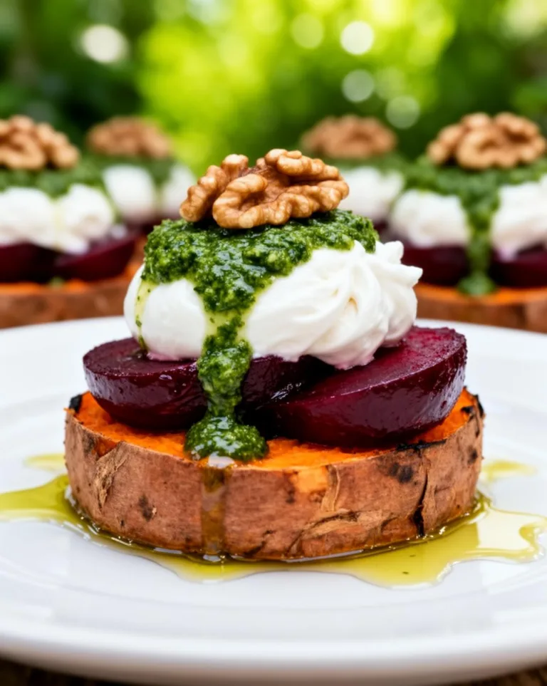 Burrata Beets Walnut Sweet Potatoes