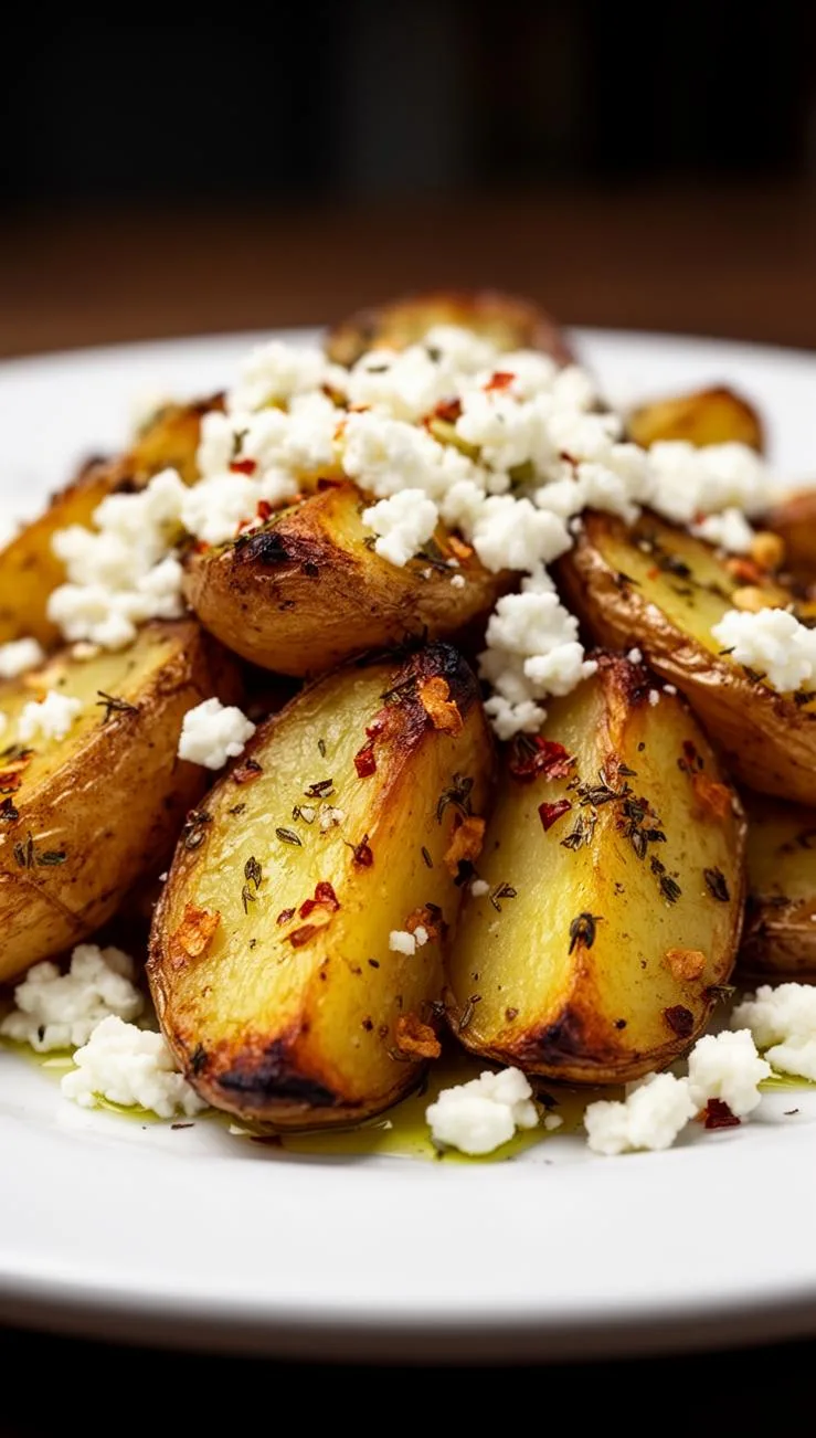 Greek roast potatoes with feta