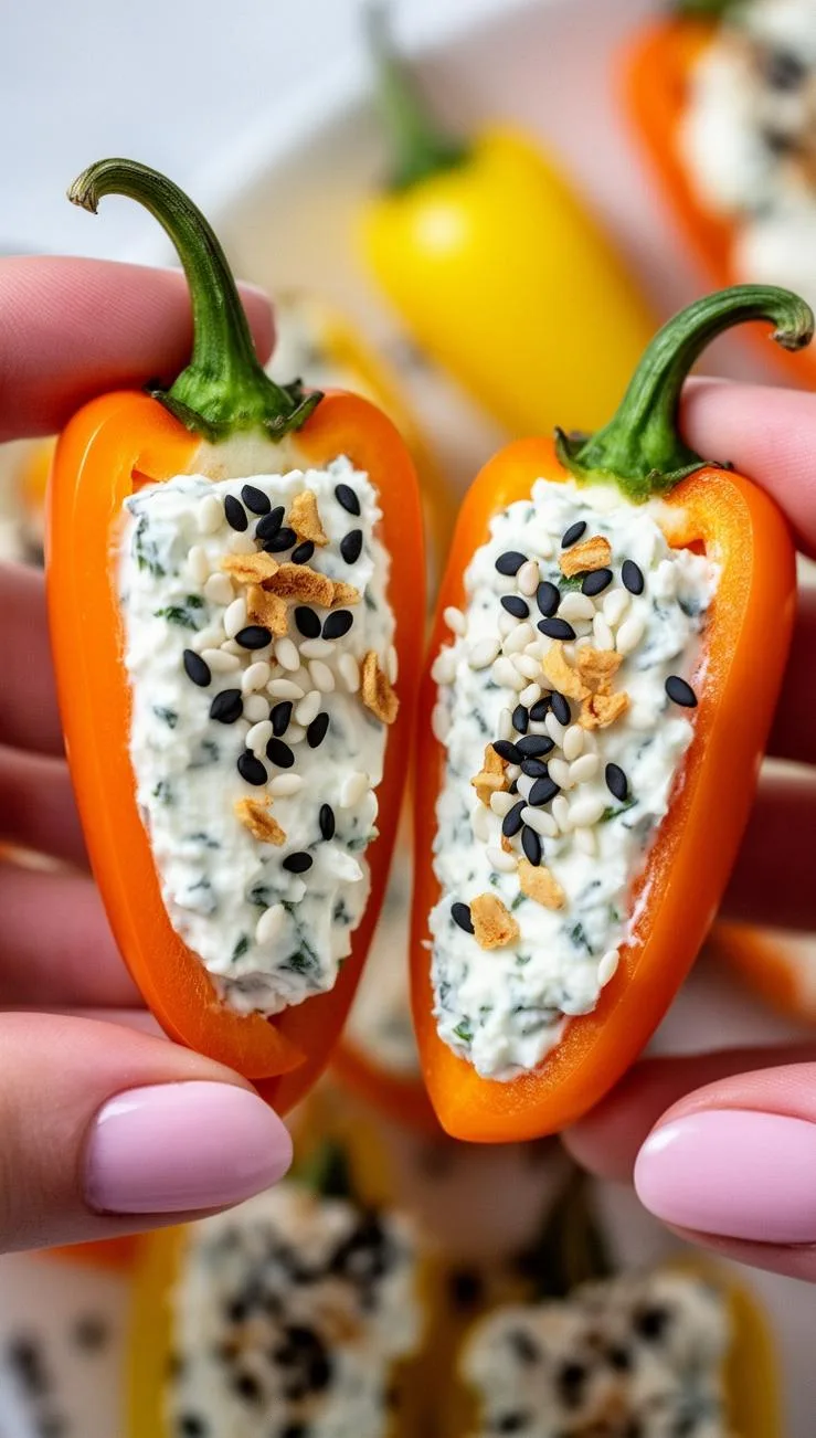 Mini Peppers Stuffed With Cream Cheese