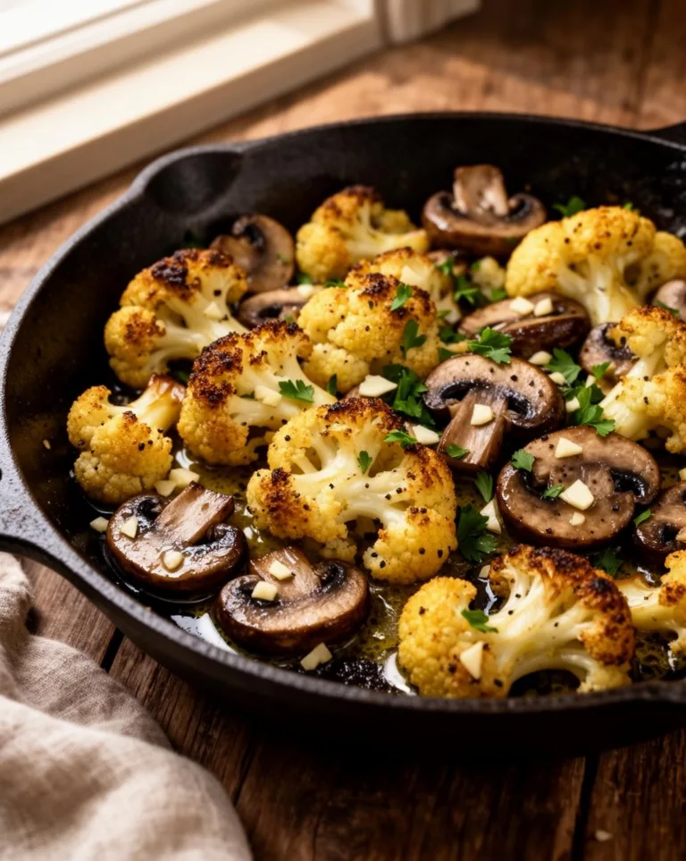 Mushroom Garlic Cauliflower Skillet