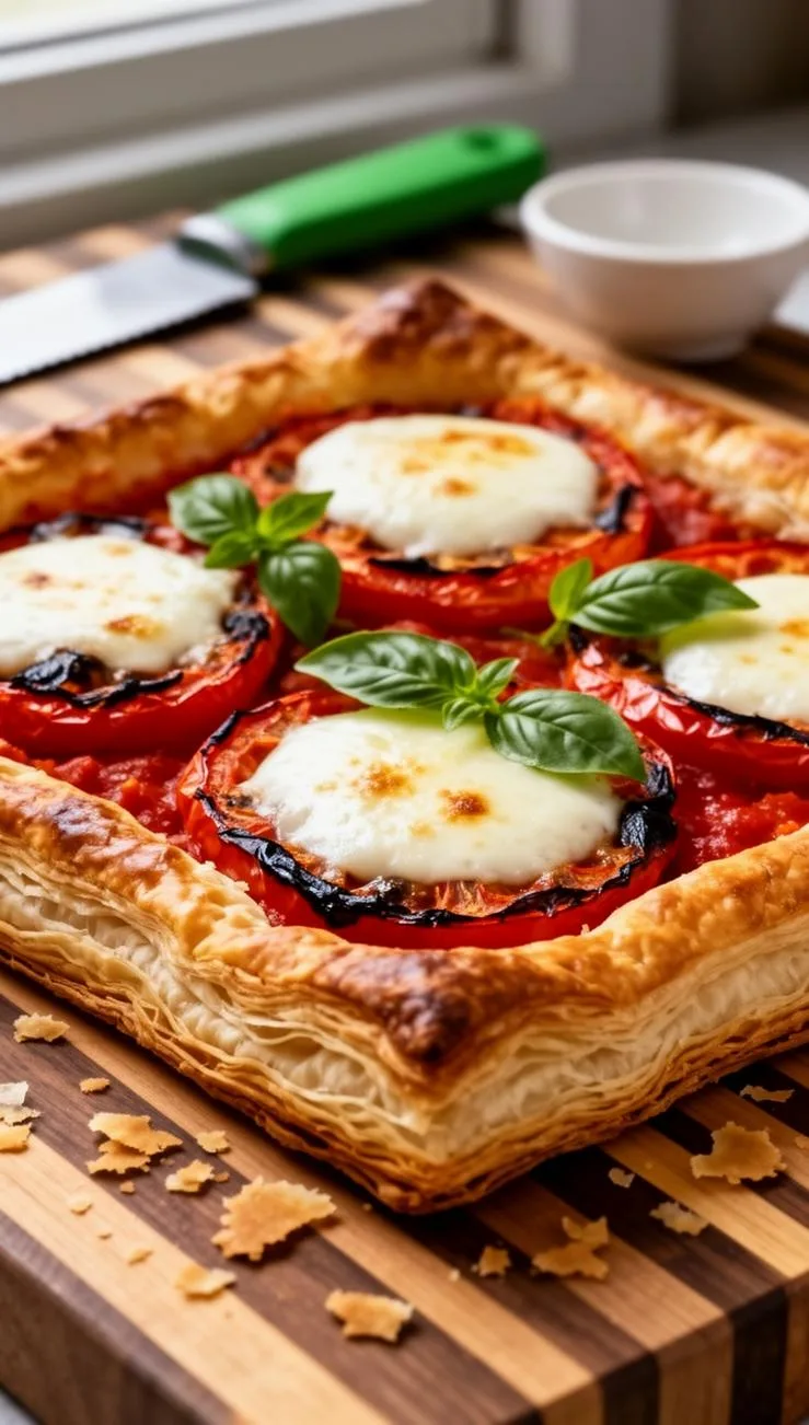 Tomato Basil Mozzarella Caprese Tart