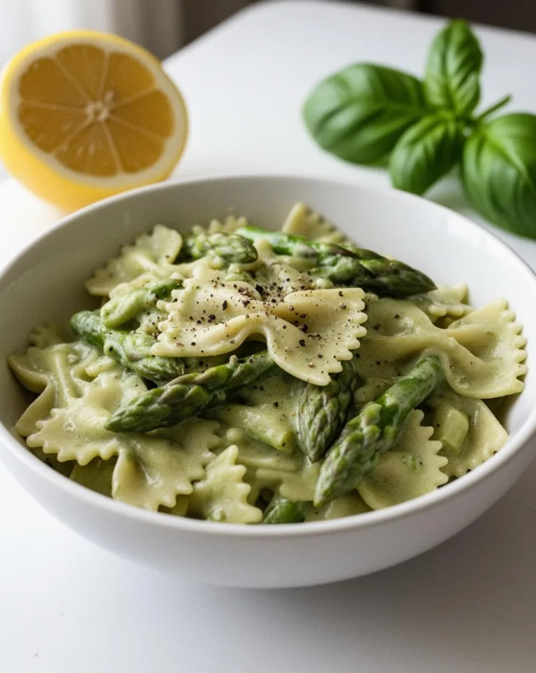 creamy garlic asparagus pasta