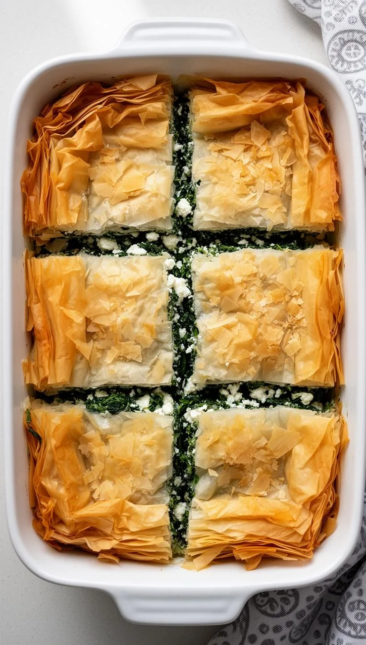 Crispy Greek Spinach Spanakopita Pie