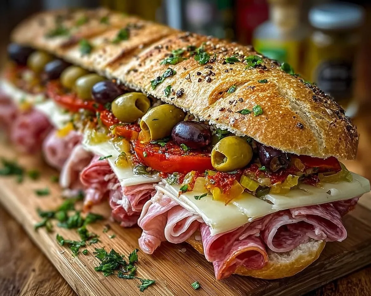 Giant Muffaletta Italian Sandwich