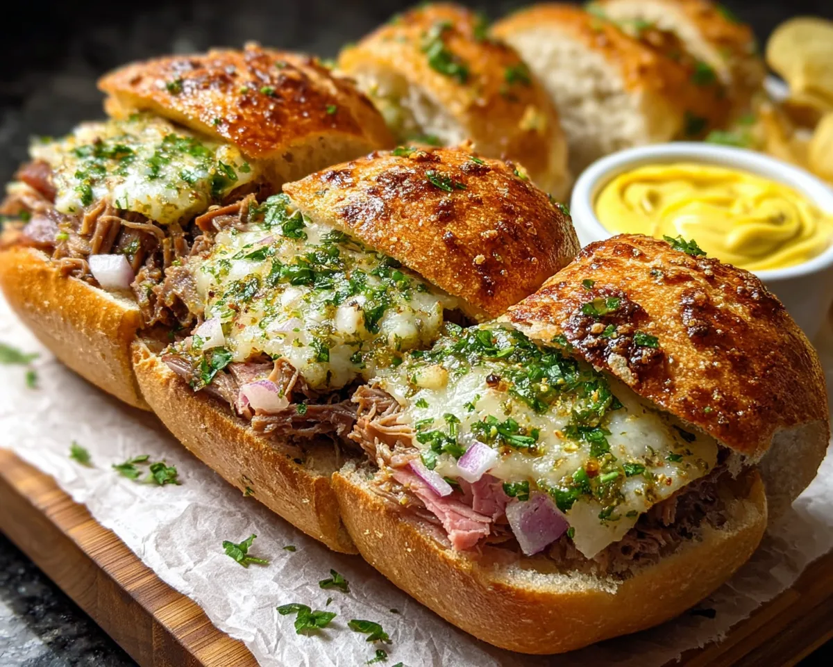 Savory Cuban Garlic Bread Sandwiches